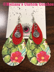 Cactus Leather Earrings