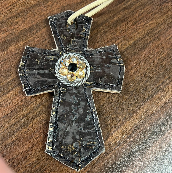 Black/Gold Saddle Cross