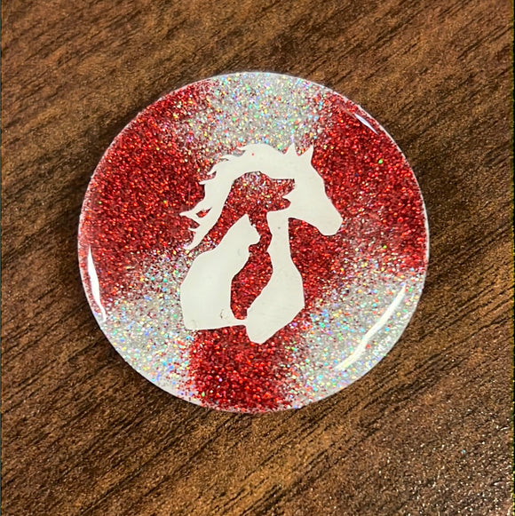 Red/Silver Horse, Dog, & Cat Pop Socket