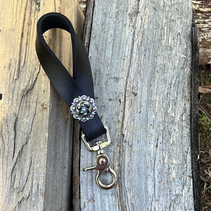 Black Oil Tie Down Keeper with Purple & Black