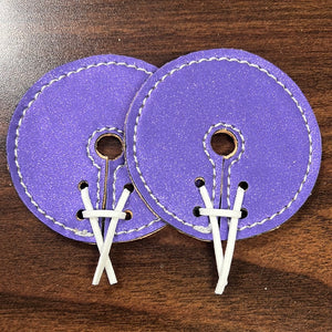 Sparkly Purple Leather Bit Guards