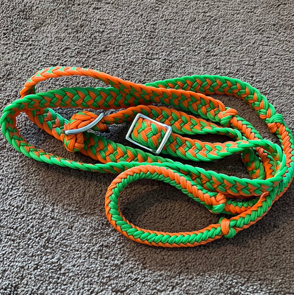 Green/Orange Barrel Reins