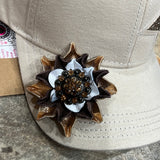 Star Baseball Hat with flower