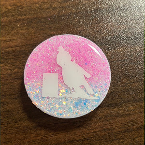 Pink/Silver Barrel Racer Pop Socket