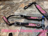 Pink/Gold Hair on Hide Tack set with bling