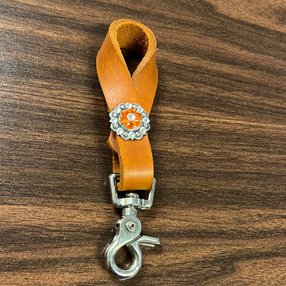 Beige Oil Tie Down Keeper with Orange