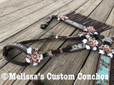 Turquoise and Gold Metallic Wildwood Headstall