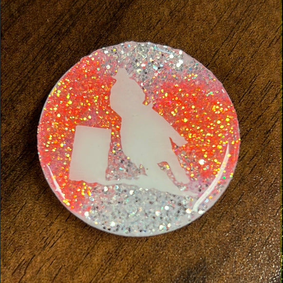 Coral/Silver Barrel Racer Pop Socket