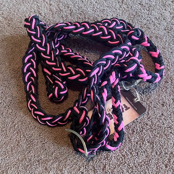 Pink/Black Barrel Reins