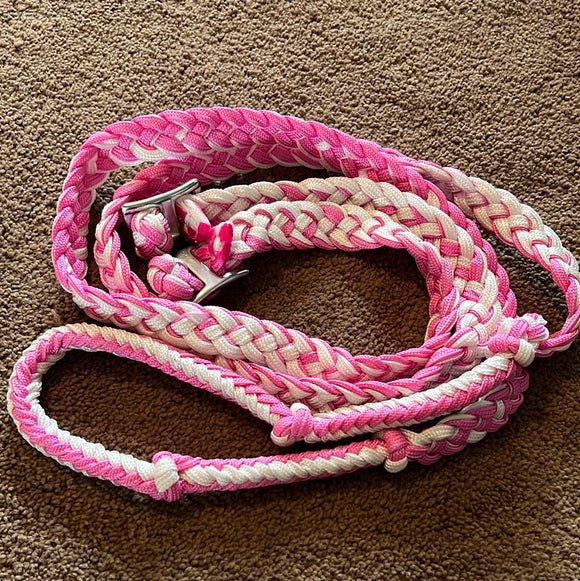 White/Pink Barrel Reins