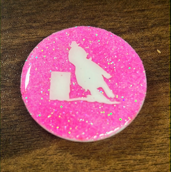 Pink Barrel Racer Pop Socket